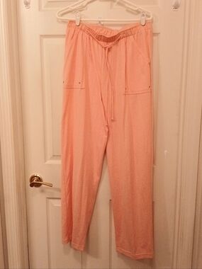 Cathy Daniels Track Pants NWOT Women's Size L Peach Pink Vintage Athleisure